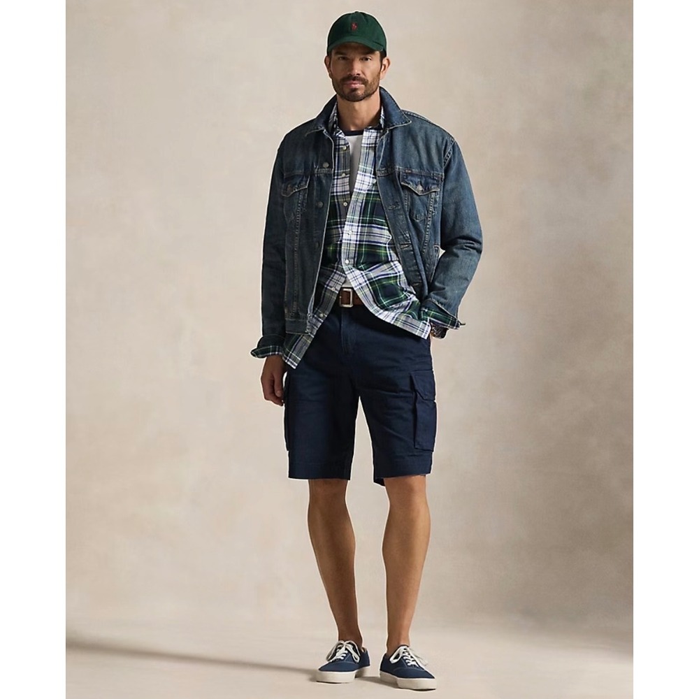 Polo Ralph Lauren Mens Classic Fit Chino Cargo Shorts Navy Blue Size 36